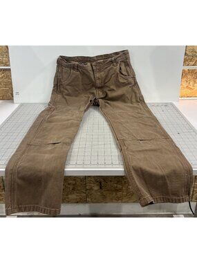 KEY Brown Workwear Carpenter Pants Utility Pockets Double Knee Men’s 32x32